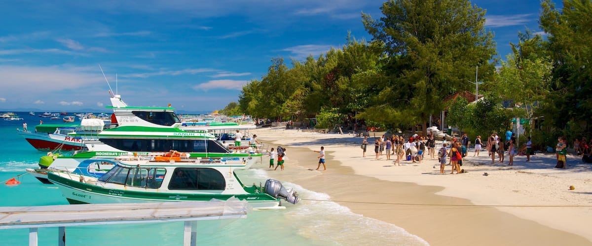 Lombok which includes boating and a beach