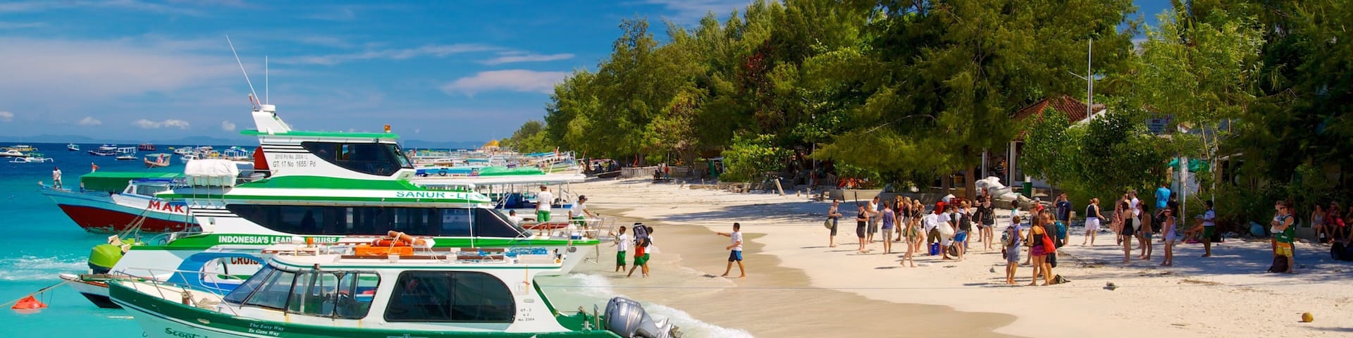 Lombok which includes a beach and boating