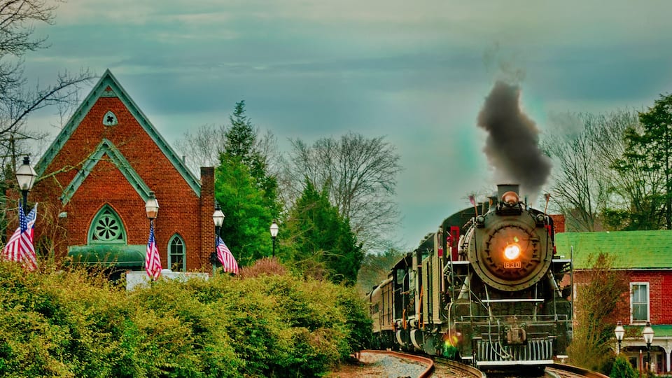Steam Train #630 passing through Jonesborough Tennessee