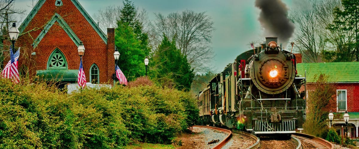 Steam Train #630 passing through Jonesborough Tennessee