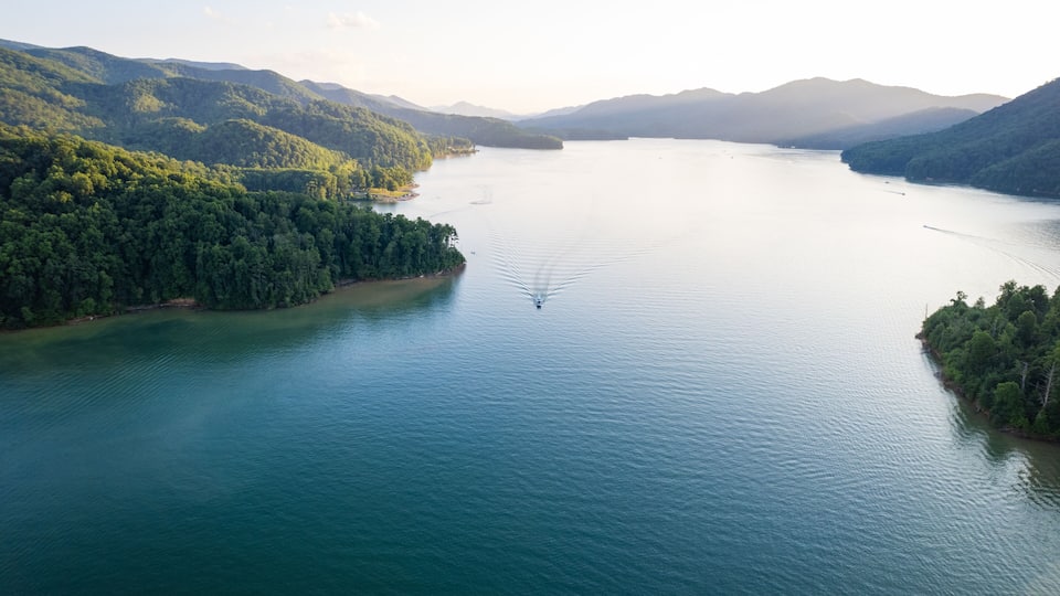Golden Hour over Watauga Lake in Northeastern Tennessee in the Summer