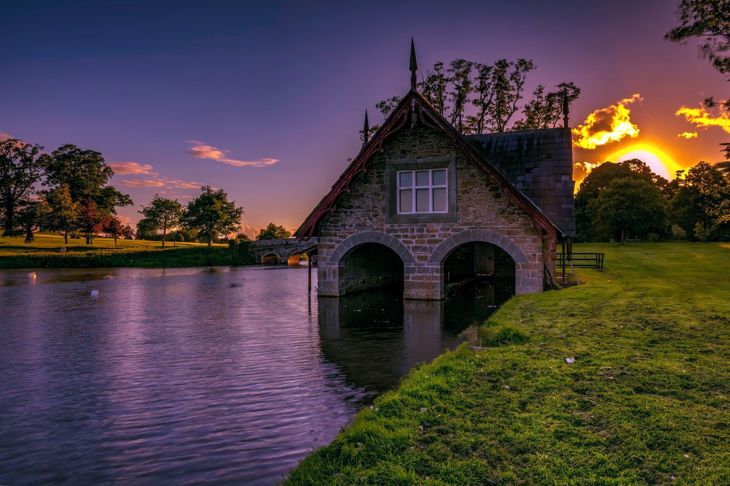 Sunset just behind the boat house at Carton house