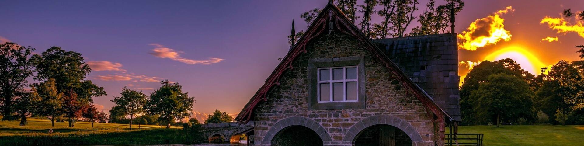 Sunset just behind the boat house at Carton house