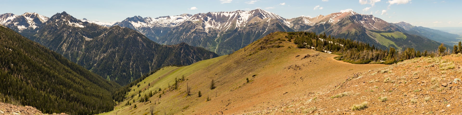 View of the Wallowa Mountains from the top of Mount Howard in Oregon