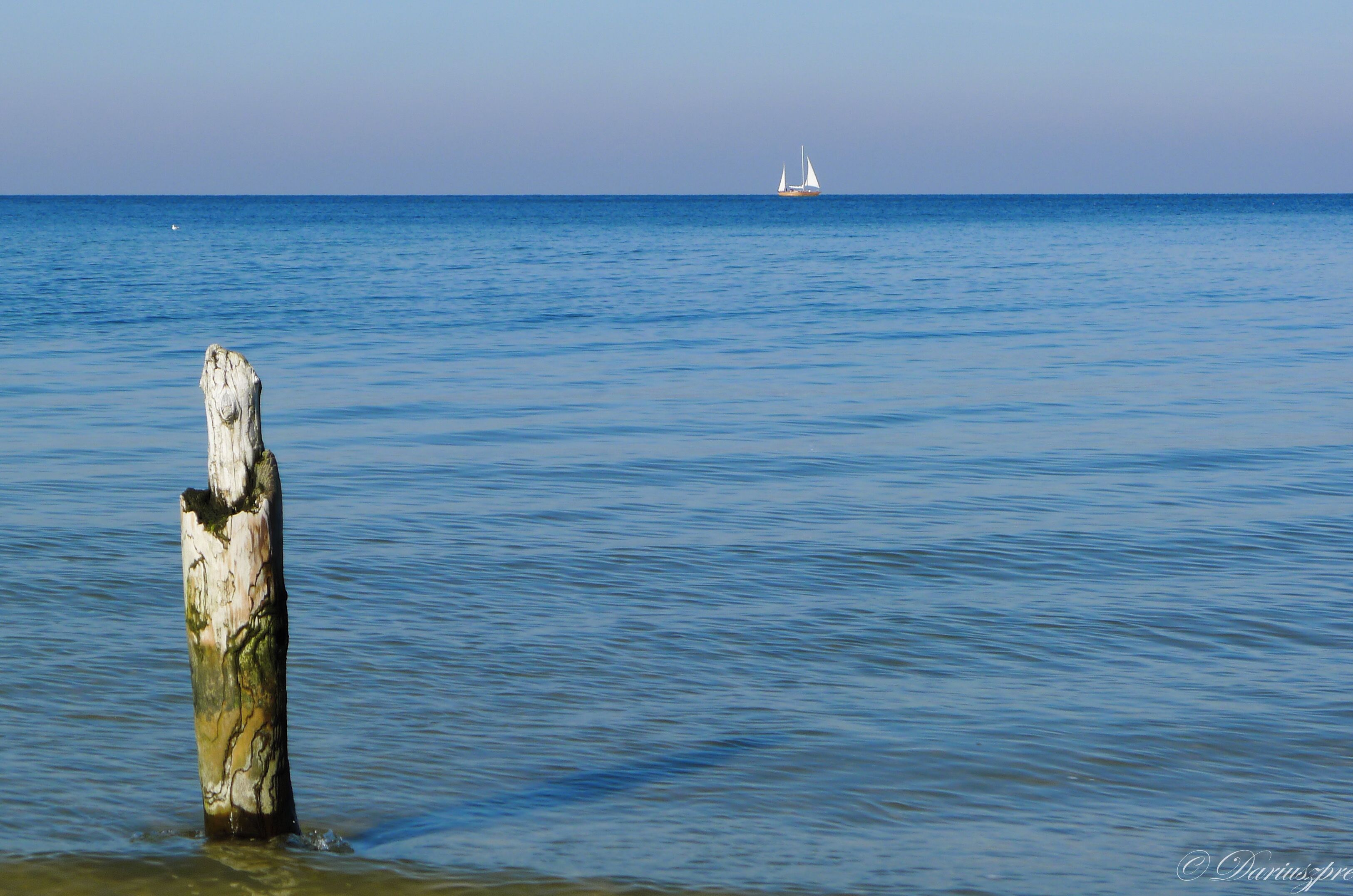 Samotny biały żagiel