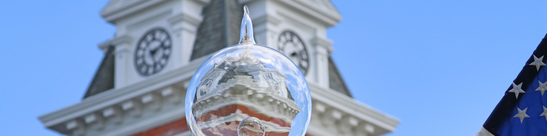 Thomas Edison Streetlight and Milan Ohio Town Hall