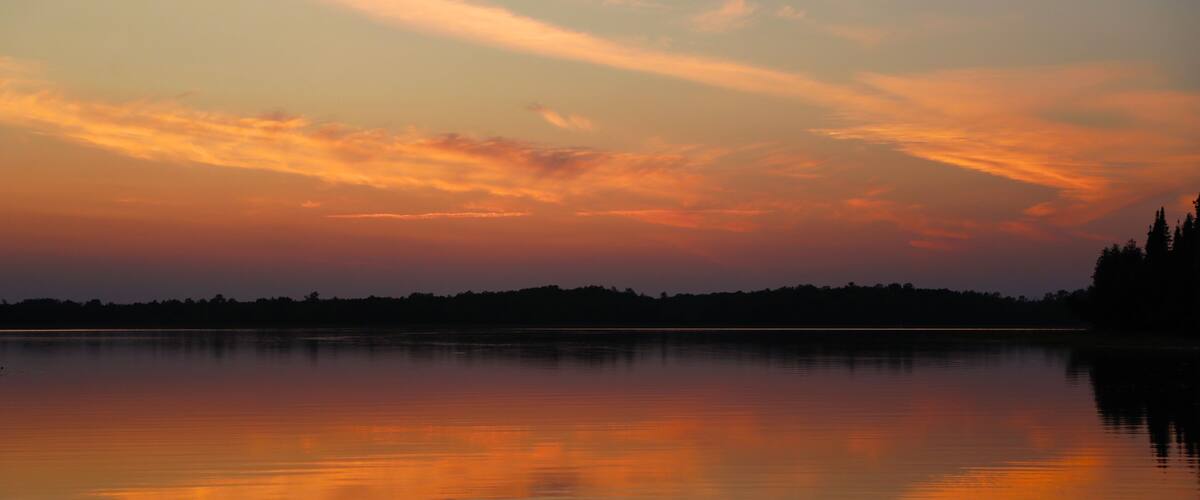 Beautiful northern lake scene at dusk in Minnesota
