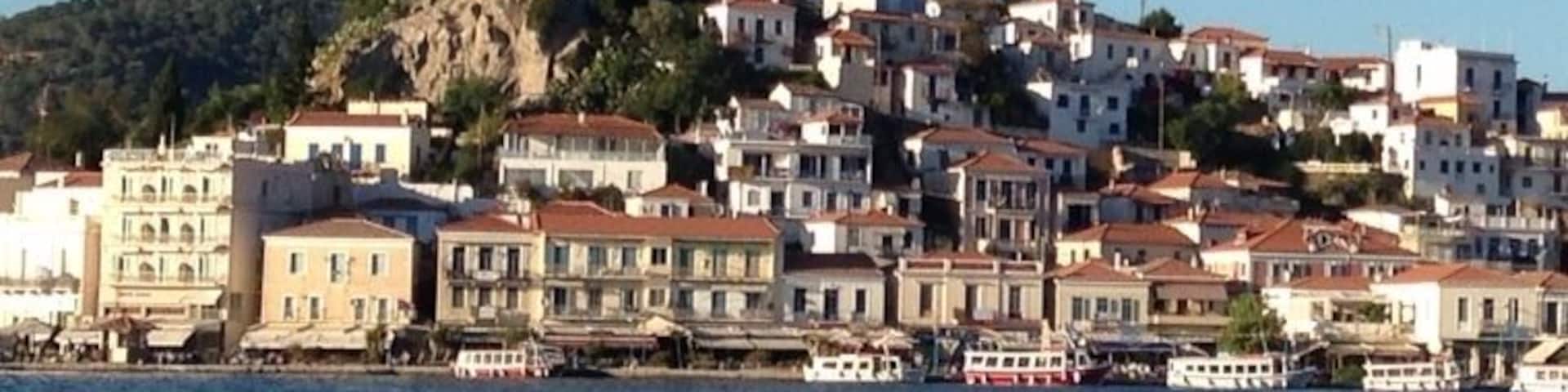 Poros island. View from Galatas port.