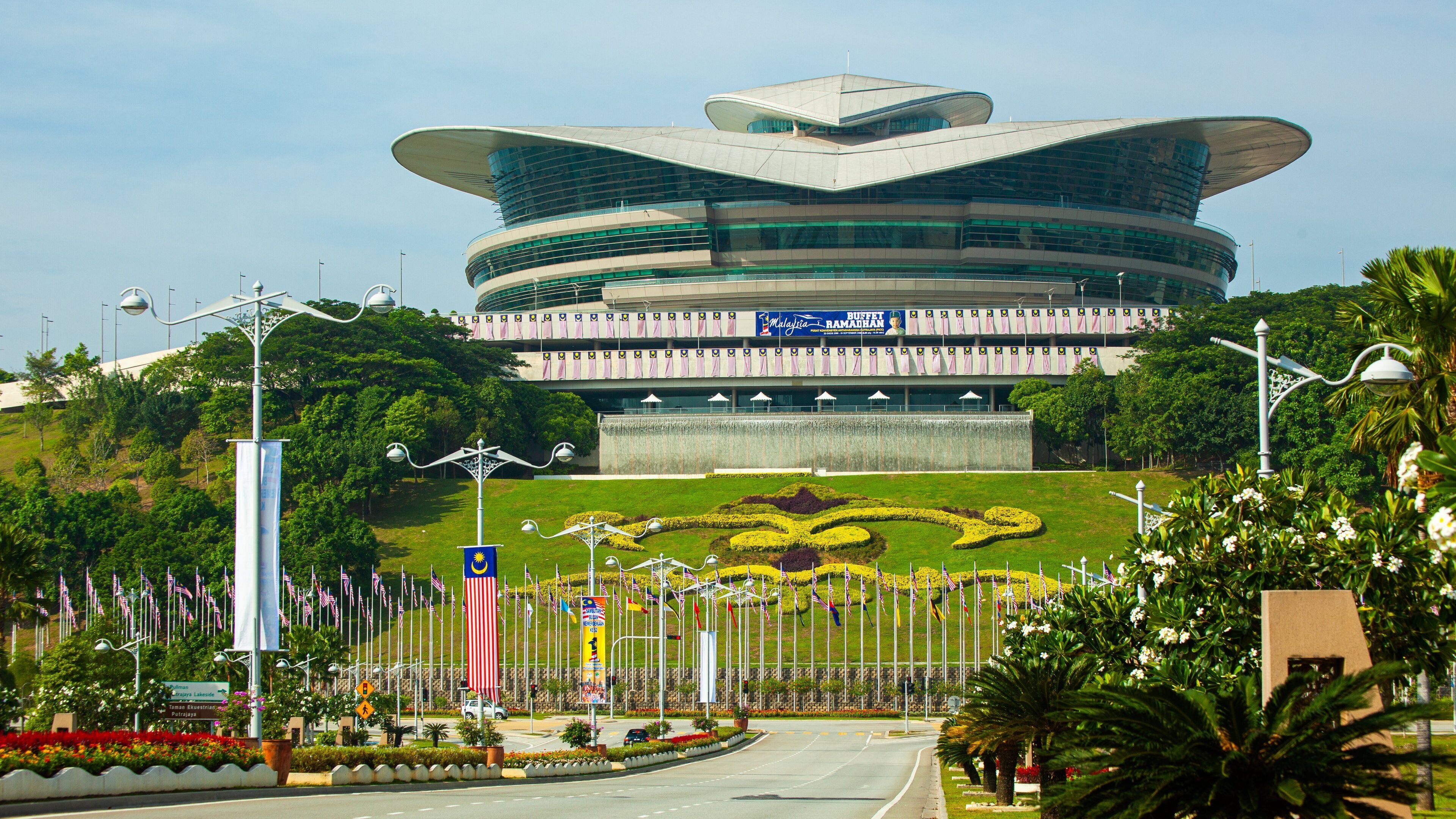 Putrajaya showing a park and modern architecture
