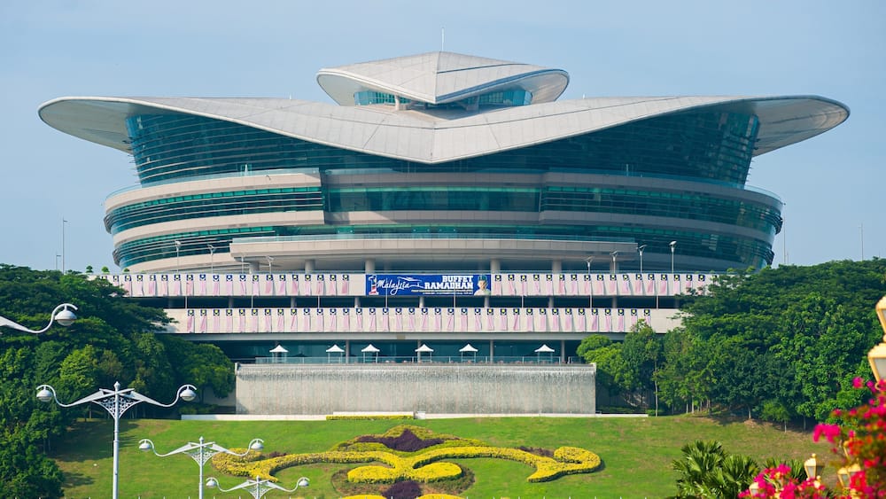 Putrajaya showing a park and modern architecture