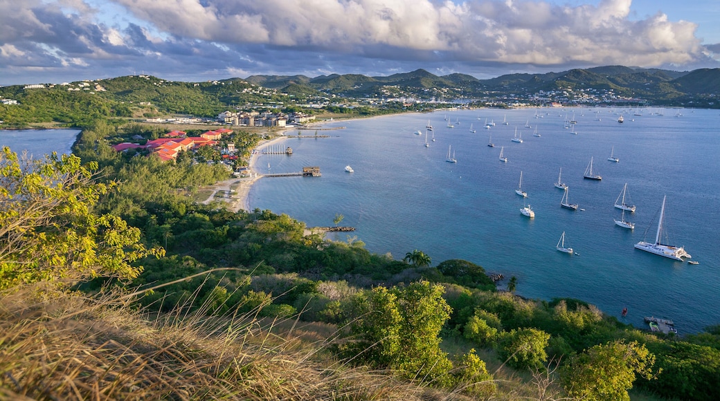 Yachts anchoring in famous Rodney Bay, Saint Lucia, West indies
