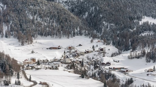 Switzerland, Graubünden, Tarasp in winter