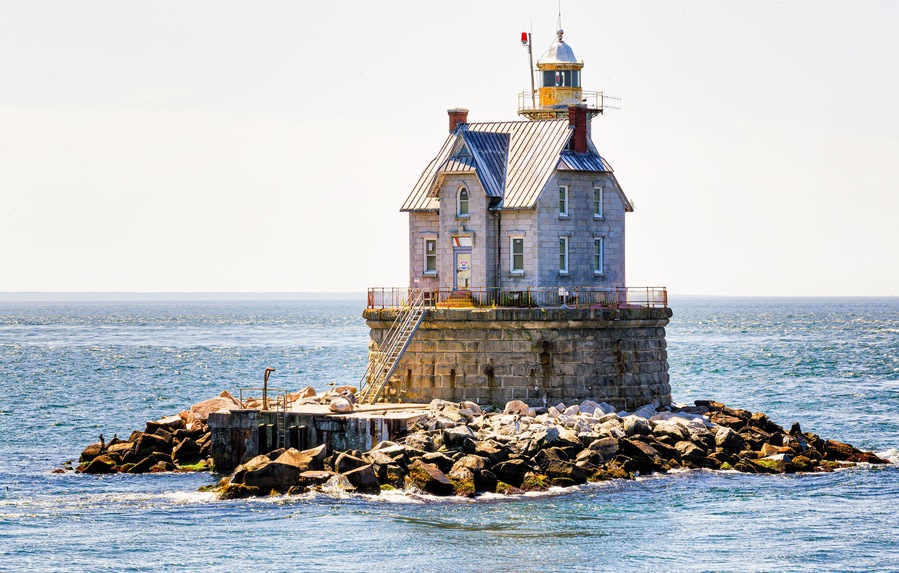 Race Rock Lighthouse, near Fisher's Island, New York.