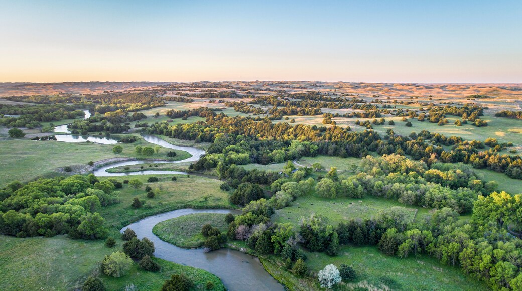 aerial view of Dismal River in Nebraska