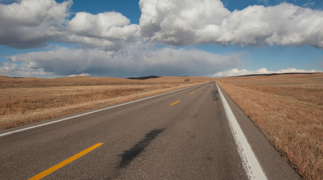 Scenic view along the highway in the Nebraska countryside, USA; Thedford, Nebraska, United States of America