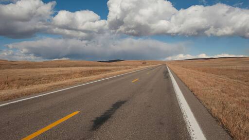 Scenic view along the highway in the Nebraska countryside, USA; Thedford, Nebraska, United States of America