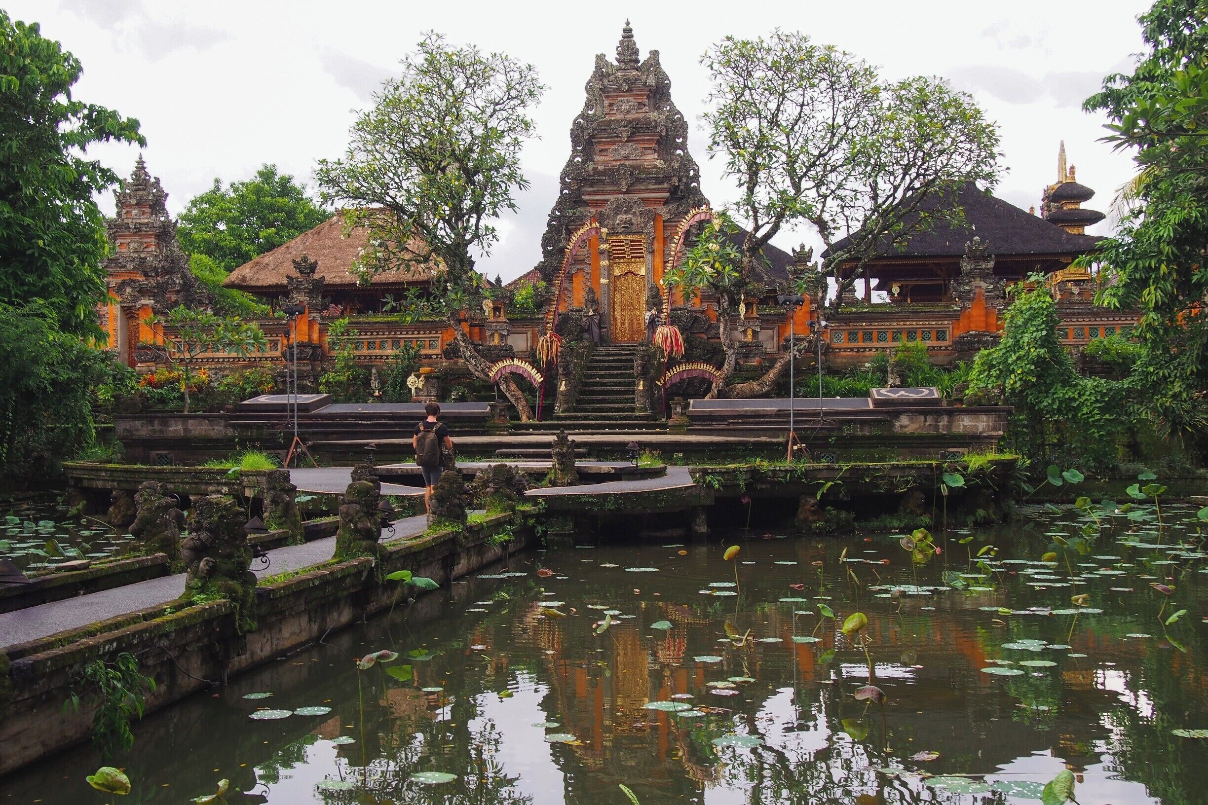 Pura Taman Saraswati is a gorgeous hindu temple on the main road in the centre of Ubud. The temple is devoted to Saraswati, the God of learning, literature and art. The pond in front of the temple is filled with lotus flowers, so the best visiting time is when they are in blossom.
