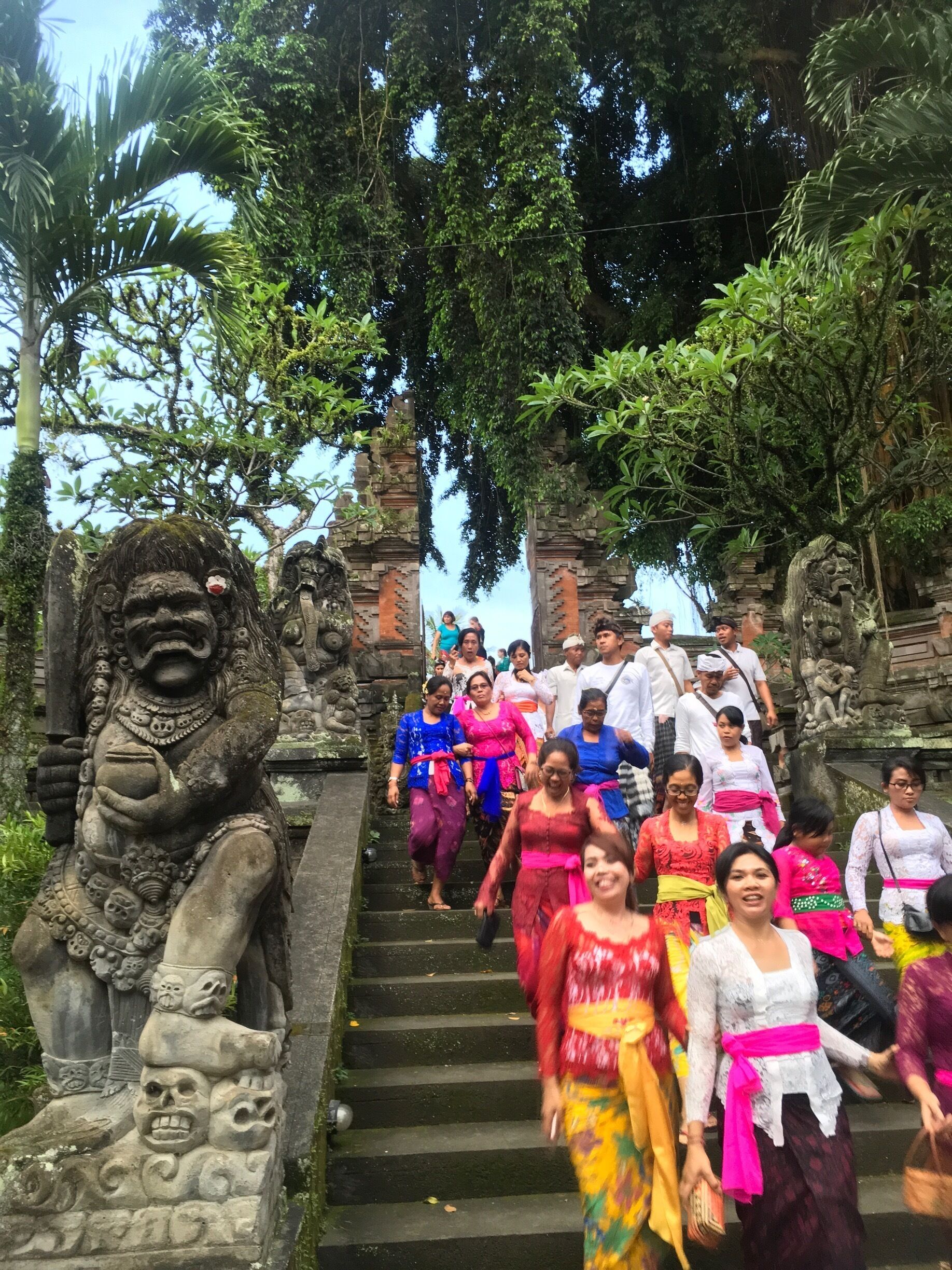 The village getting out of the temple getting ready for ogoh-ogoh before Nyepi, the Silence day. 
