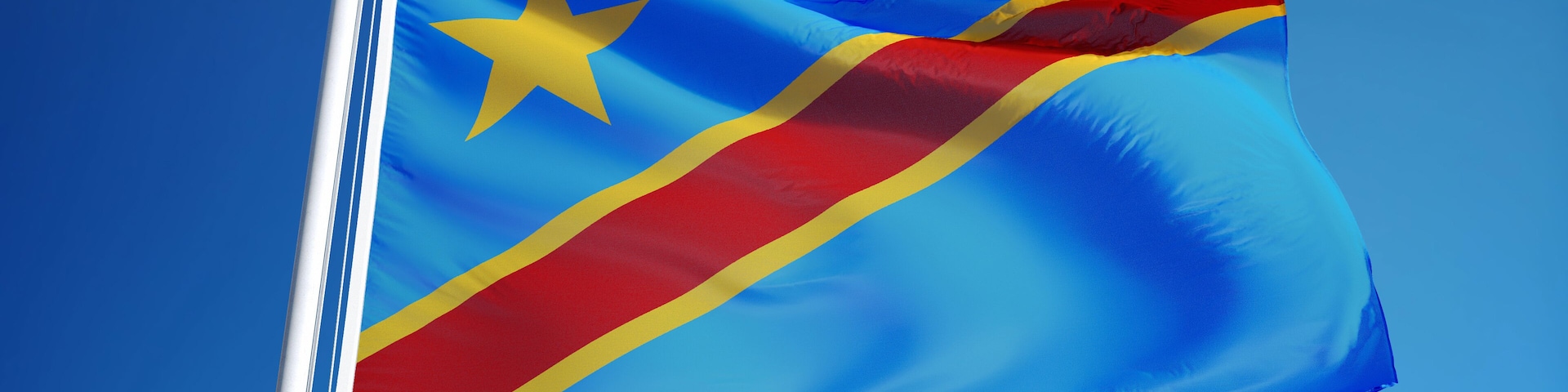 A flag with a blue field, a yellow star, and red and yellow stripes.