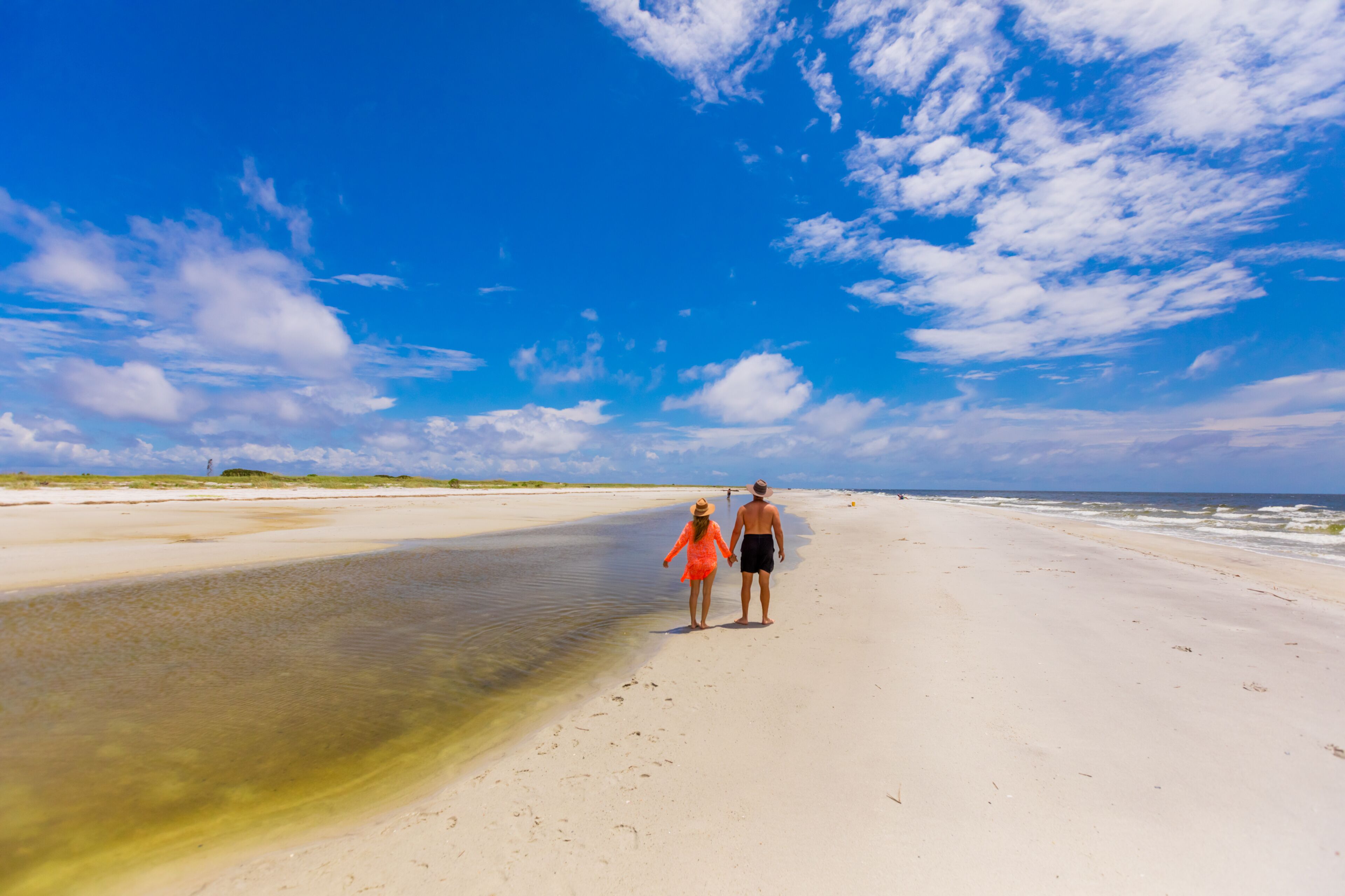 White sand beaches on Ship Island, Gulf Coast, Mississippi