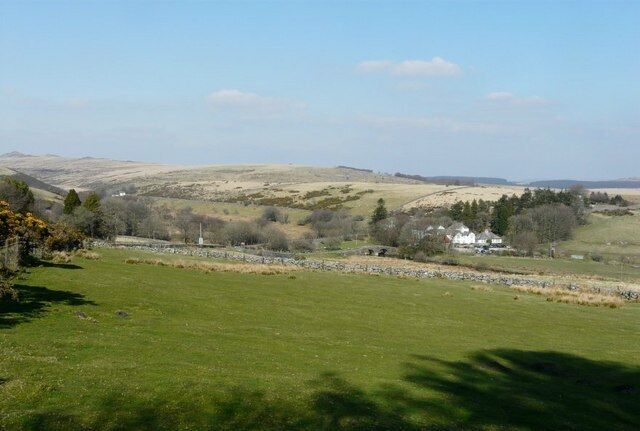 Two Bridges From the B3212 road in the direction of Princetown looking northeast.