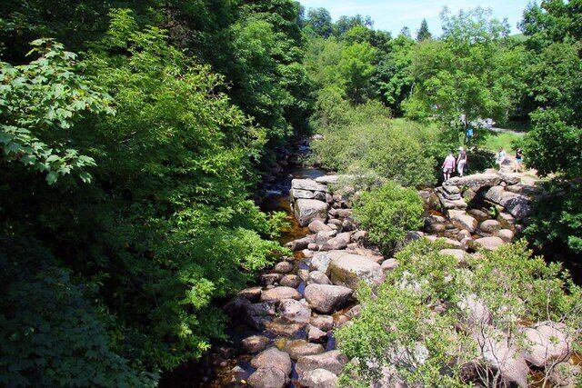 The clapper bridge on the East Dart River