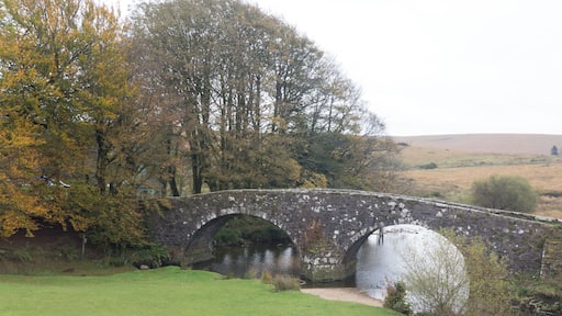 Old bridge over West Dart River in Two Bridges, Princetown, Devon.