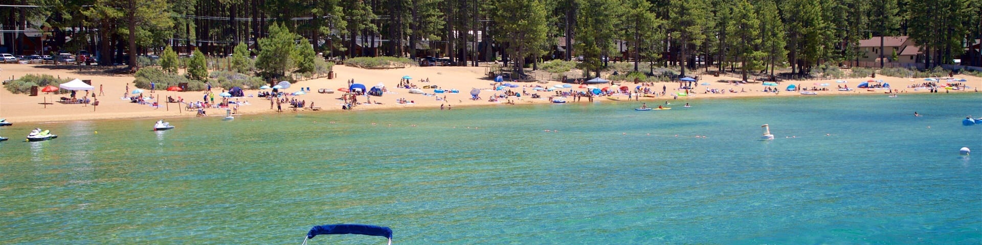 Zephyr Cove welches beinhaltet allgemeine Küstenansicht, Strand und Bootfahren