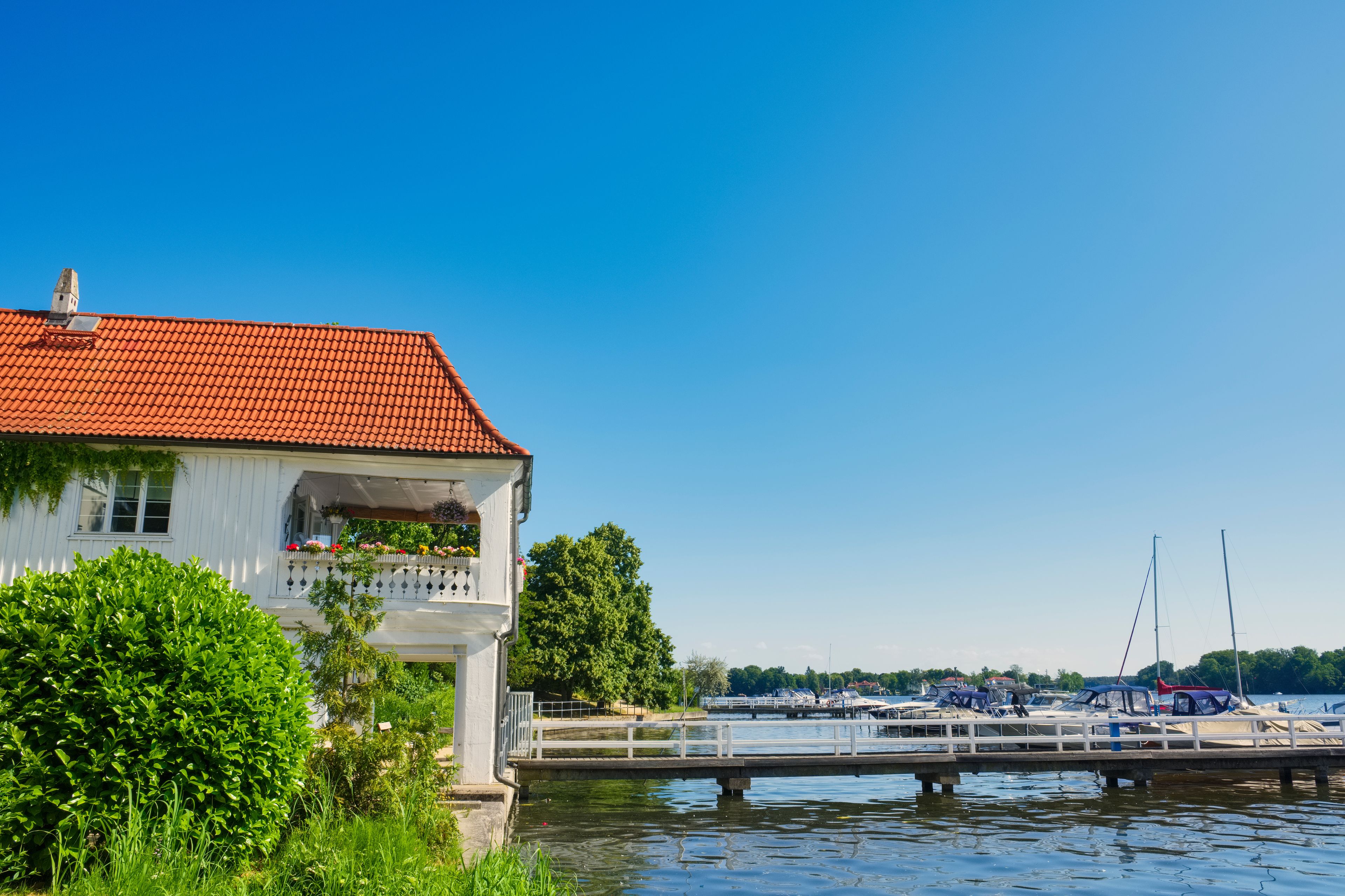 Bootsanleger am Zeuthener See, Zeuthen, Brandenburg, Deutschland