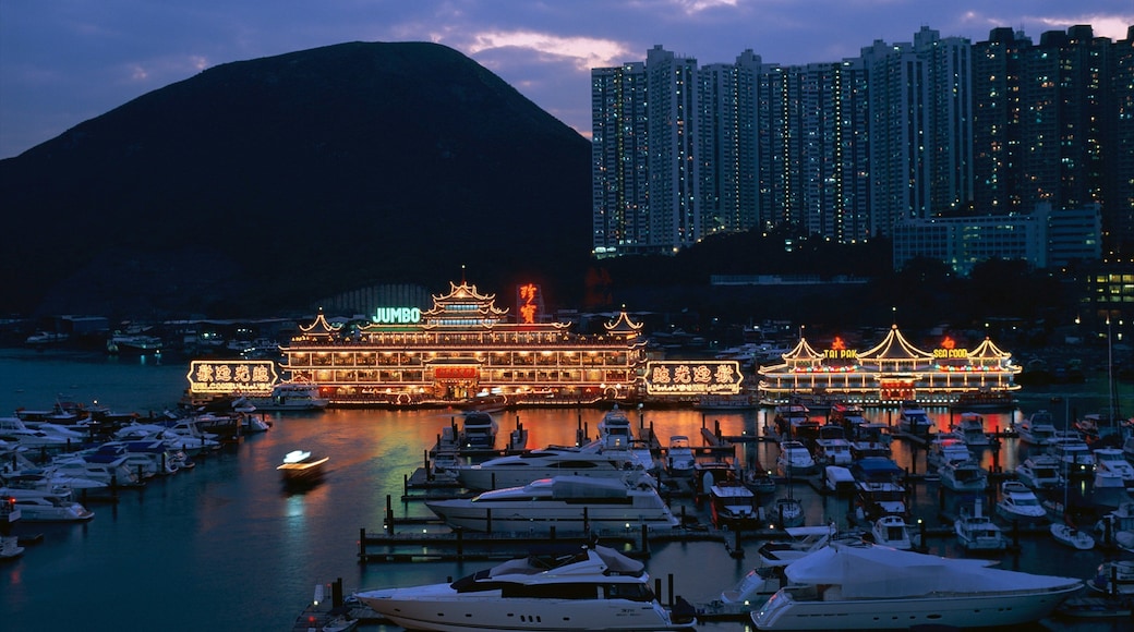 Aberdeen showing night scenes, mountains and cbd