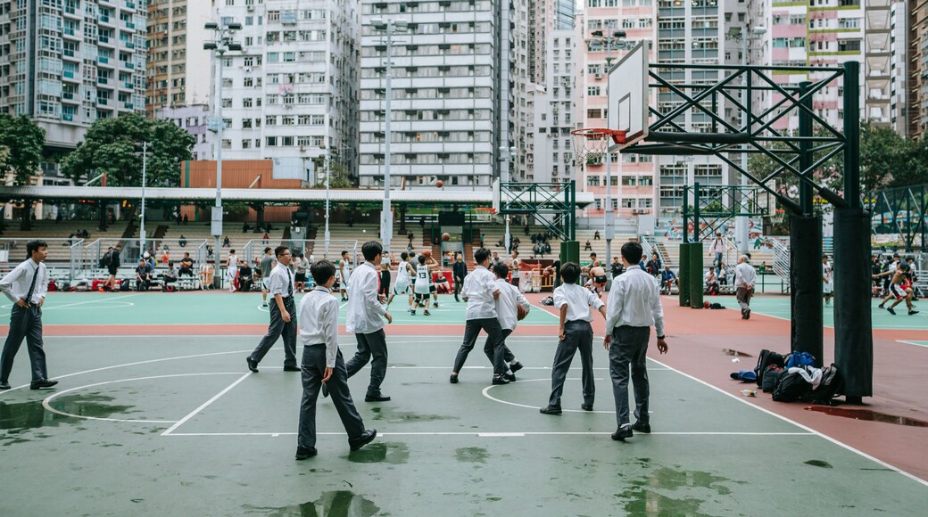 Wan Chai as well as a small group of people