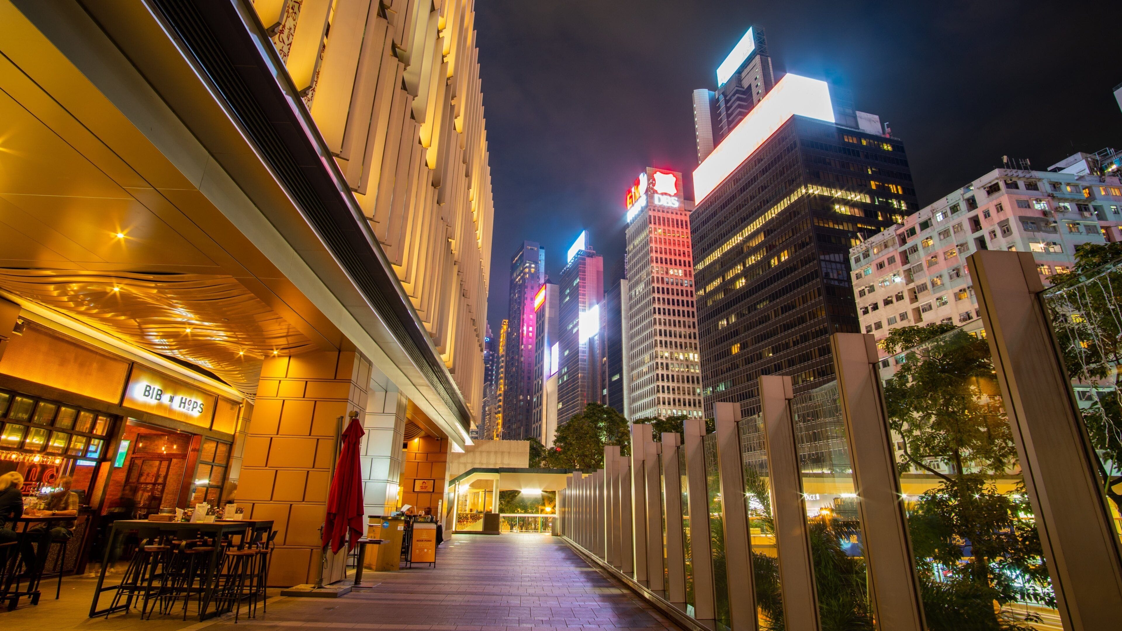 Wan Chai featuring a city and night scenes