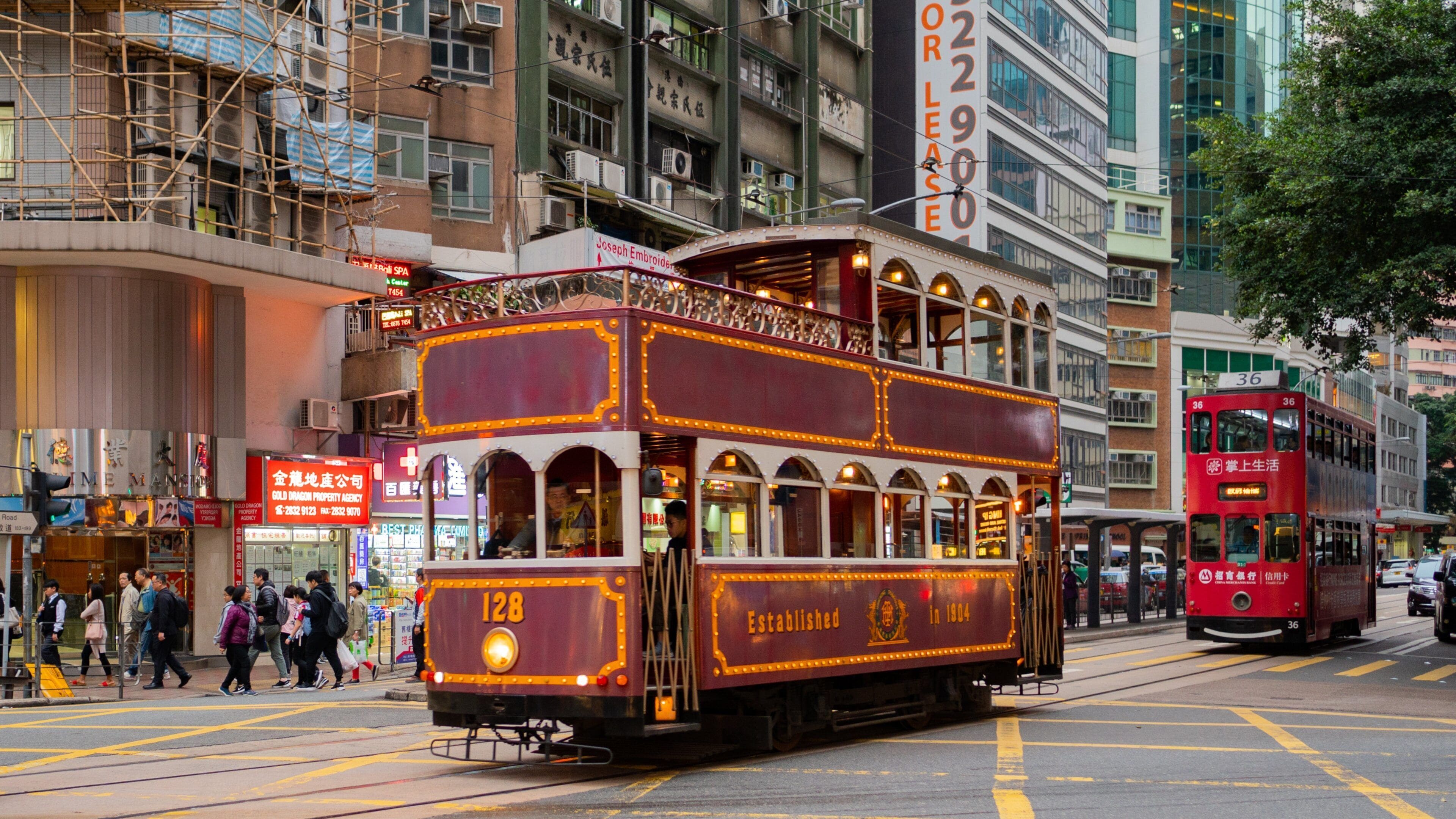 Wan Chai featuring a city, street scenes and railway items