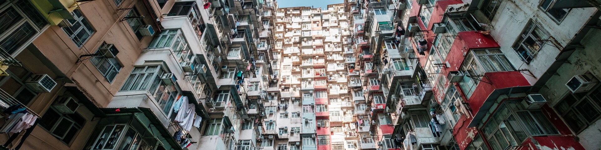 Colorful building facade in Hong Kong, Quarry Bay ( a.k.a. Monster Building)