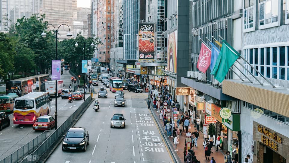 Tsim Sha Tsui showing a city