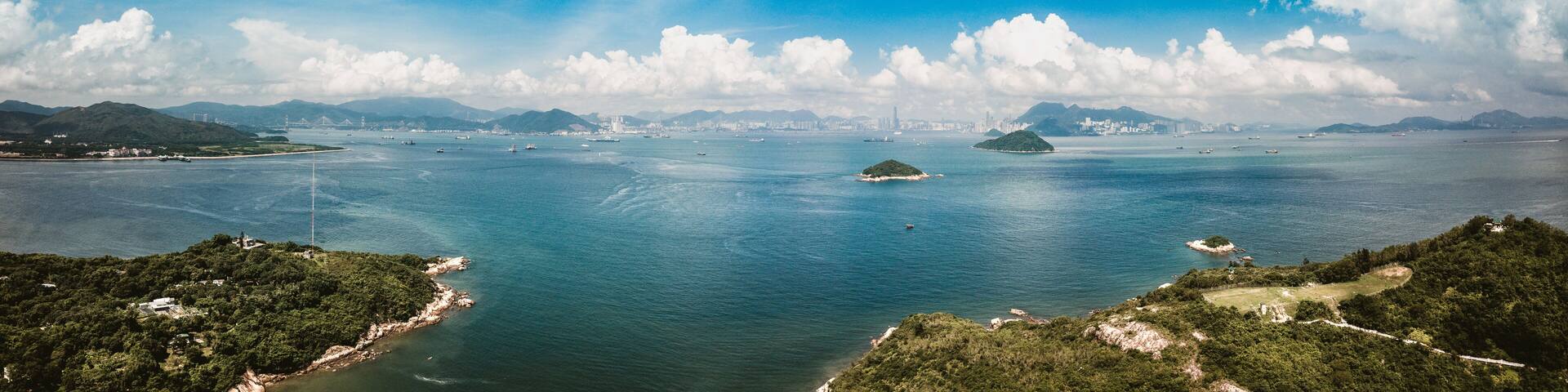 Aerial view of Peng Chau Island, Hong Kong
