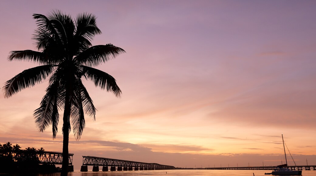 Bahia Honda Rail Bridge at Sunset. The Bahia Honda Rail Bridge is a derelict railroad bridge in the lower Florida Keys connecting Bahia Honda Key with Spanish Harbor Key.