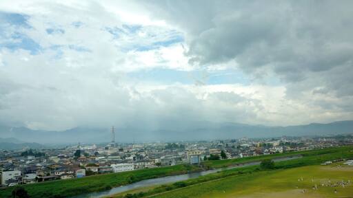 The Arakawa River in Fukushima, Japan