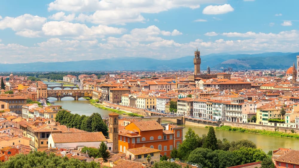 Florence. Italy. Panorama of Florence on a sunny day.