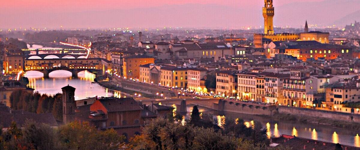 as the sky was changing with the evening, Florence was involved in beautiful colors