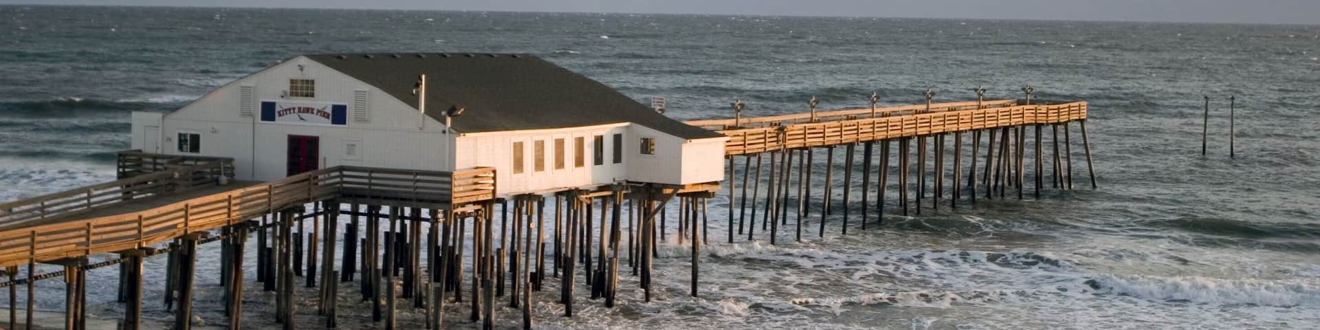 Kitty Hawk Pier at sunrise, North Carolina