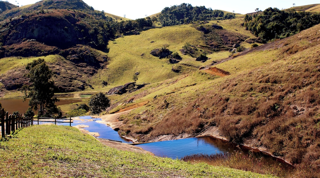 Farms and small Castle creek in Sierra