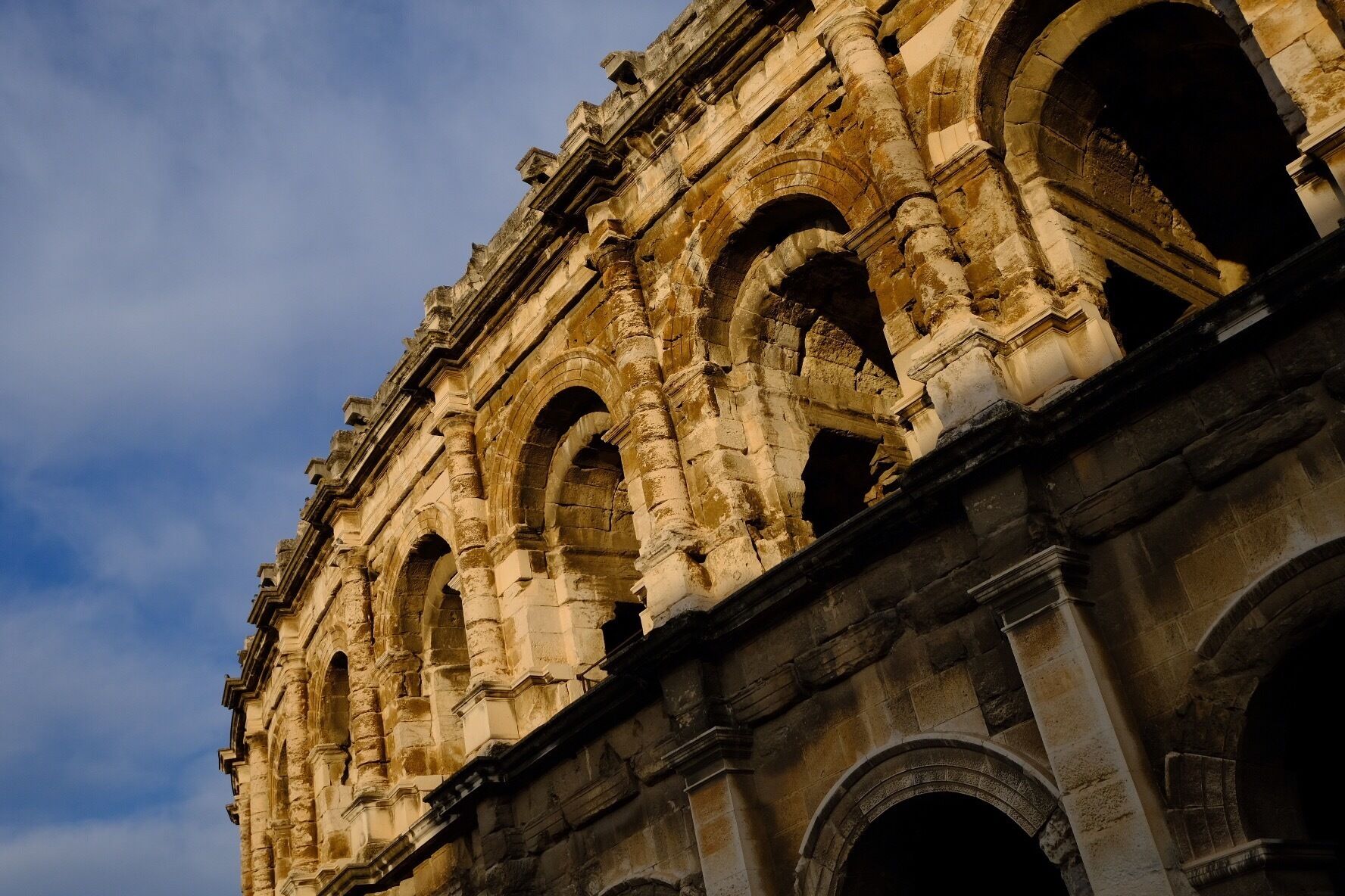 A miniature colosseum in Nimes, France.