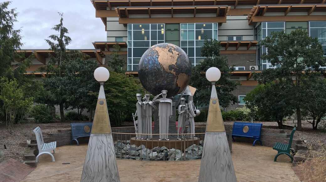 A veterans' memorial outside of city Hall