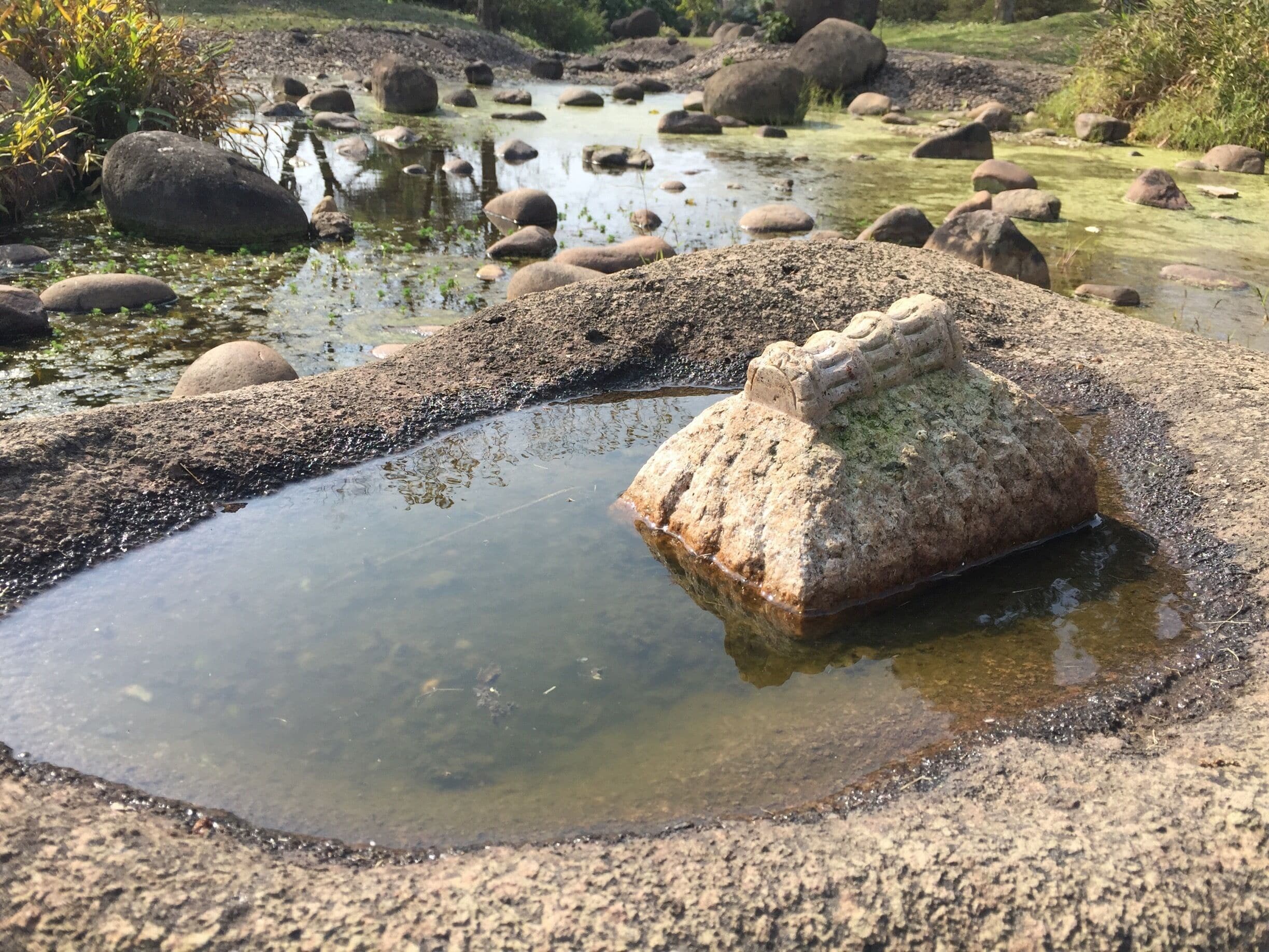 Little statues and nooks all along the river walkway.