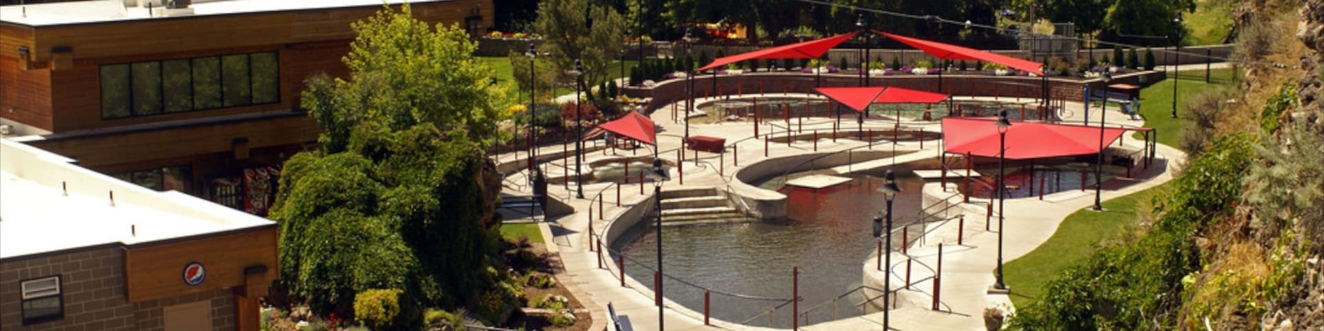 Lava Hot Springs featuring a pool, a waterpark and a garden
