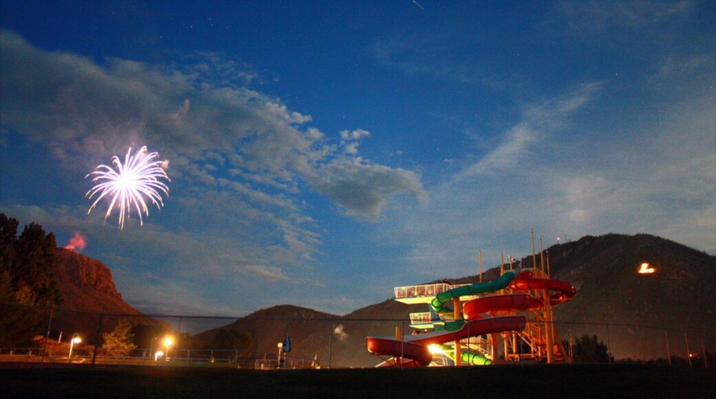 Lava Hot Springs featuring a waterpark and night scenes