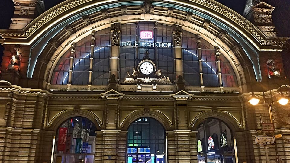 Frankfurt's train station in the early am. Lit up and looking good. #architecture #germany #transportation