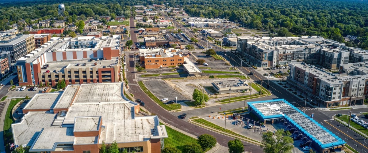 Aerial View of Overland Park, a suburb of Kansas City