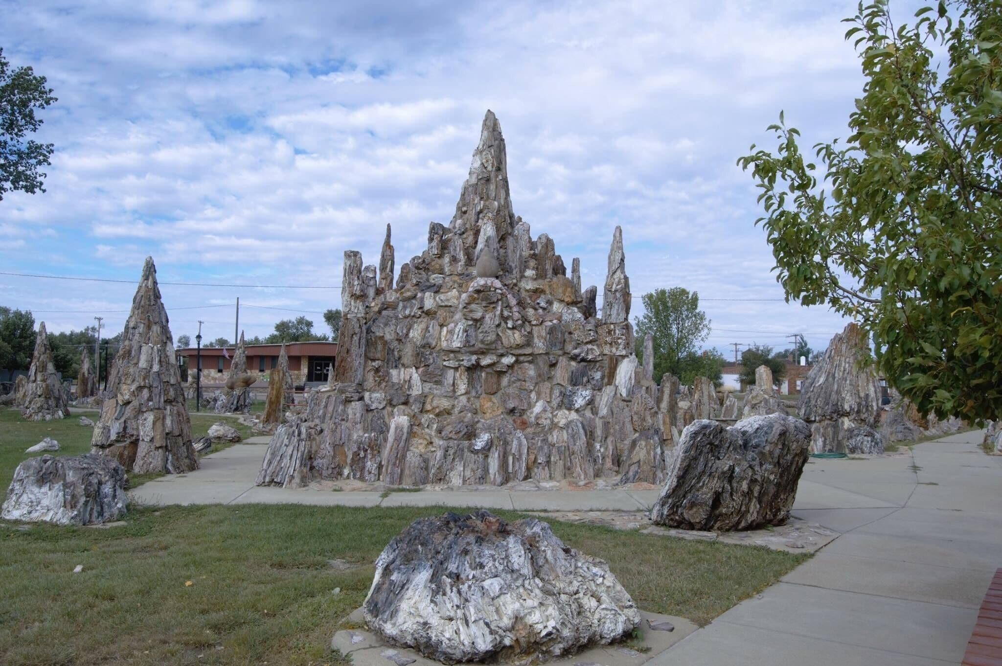  The castle weighs 300 tons and boasts towering spires and turrets.  Just incredible that one man did all this work!